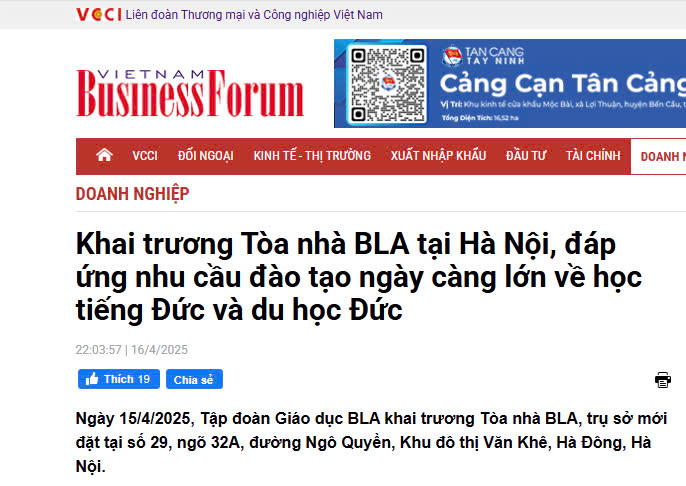 Báo VCCI đưa tin về BLA